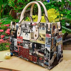 bruce springsteen leather handbag, music tour handbag, singer handbag