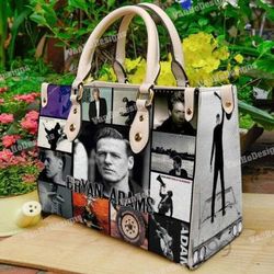 bryan adams leather handbag, music tour handbag, singer handbag