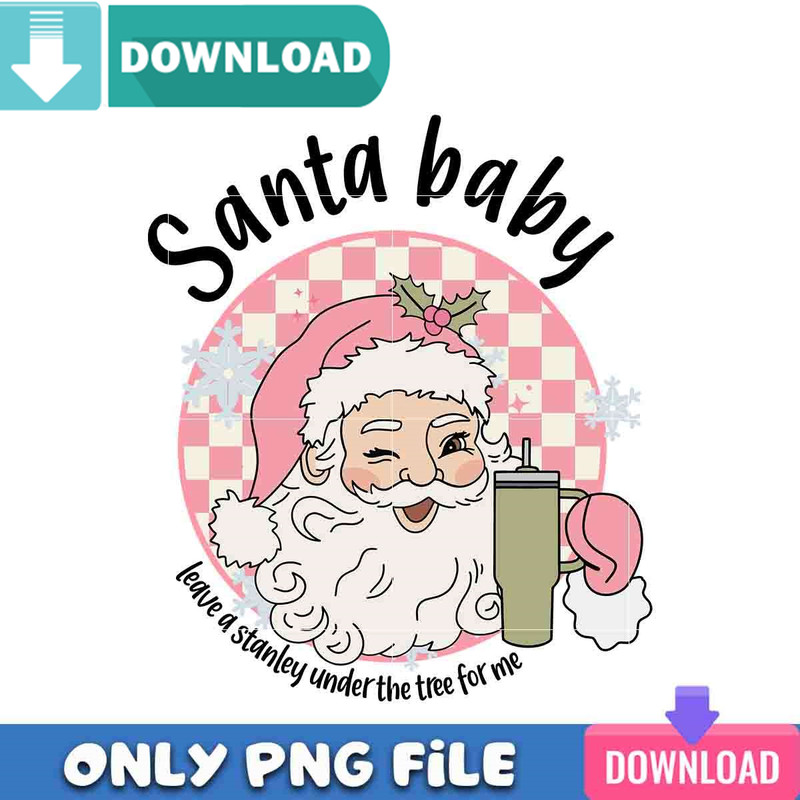 Pink Santa Baby PNG Perfect Sublimation Design Download.jpg