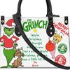 Grinch Christmas Leather Handbag, Grinch Bags And Purses, Grinch Lover Handbag, Custom Leather Bag,Woman Handbag,Handmade Bag,Christmas Gift 1.jpg