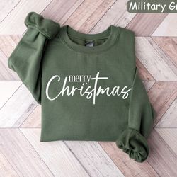 merry christmas sweatshirt, christmas crewneck sweatshirt, christmas sweater, women christmas sweater, merry and bright
