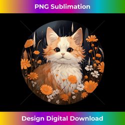 Cottagecore Kawaii Flower And Mushroom Hat Garden With Cat Tank Top - Crafted Sublimation Digital Download - Access the Spectrum of Sublimation Artistry