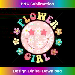 flower girl retro smile face daisy flower groovy flower girl - bespoke sublimation digital file - chic, bold, and uncompromising