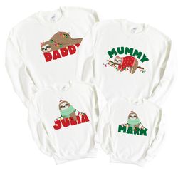 matching sloth family christmas jumpers matching sloth jumper cute christmas sweatshirt matching family christmas un