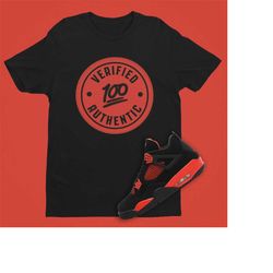 air jordan 4 red thunder verified authentic short-sleeve unisex t-shirt, aj4 retro shirt, sneaker art gift, emoji shirt