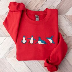 penguin sweatshirtcute penguin sweatshirt, cute christmas sweatshirt, christmas crewneck, christmas gifts for her, pengu