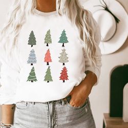pin tree sweatshirt, christmas sweatshirt, christmas sweatshirt, christmas tree sweatshirt, holiday apparel, gifts for h