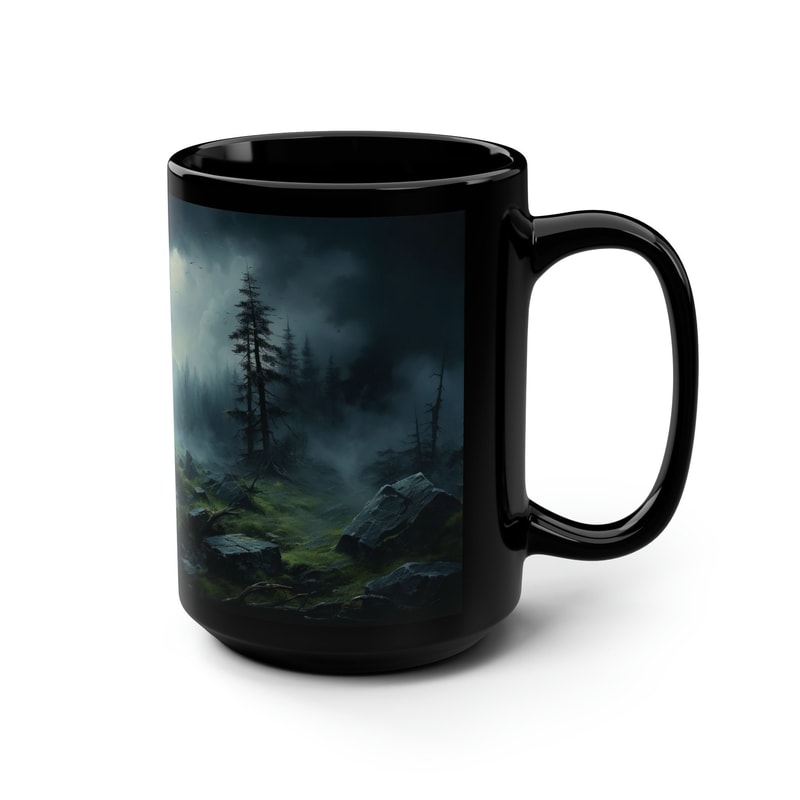Abstract Forest Mug Green Tree Coffee Cup Nature Landscape Drinkware Oil Style Painting Mug Modern Living Room Decor Oil Painting Decor Mug 2.jpg