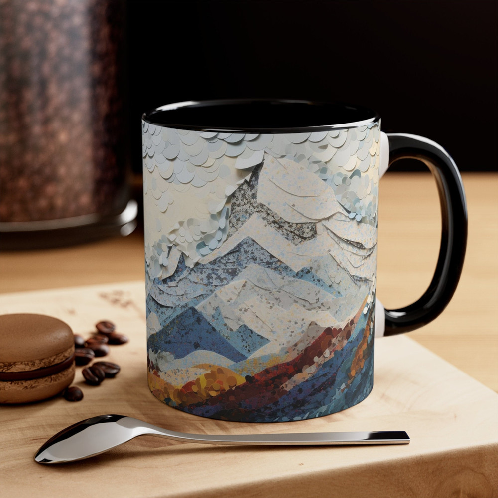 Artistic Mountain Landscape Mug 11oz Large Ceramic Nature Tea Mug Abstract Outdoor Coffee Mug Beautiful Hiking Coffee Cup Outdoorsy Cup 1.jpg