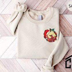 pocket apple christmas lights shirt, christmas apple shirt, christmas lights, funny noel, christmas party shirts, cute a