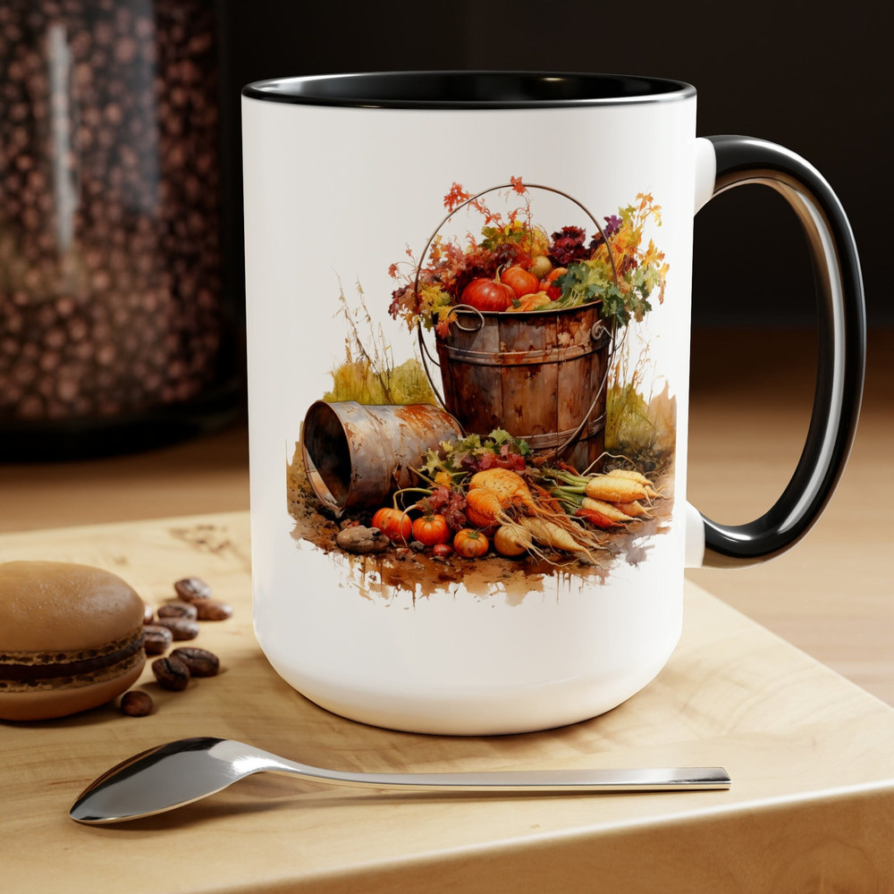 Autumn Harvest Mug Fall Themed Coffee Mug Harvest Season Tea Mug Cozy Autumn Drinkware Rustic Harvest Tea Mug Harvest Home Decor Tea Cup 1.jpg