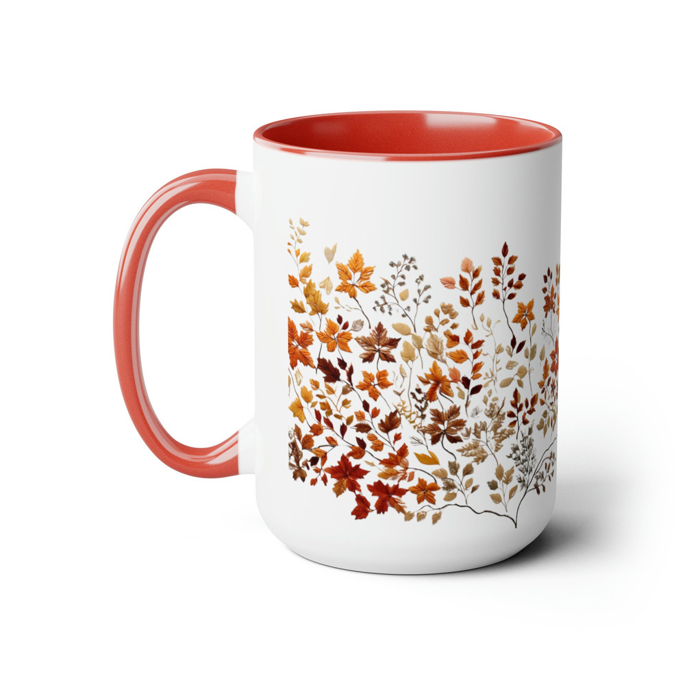 Beautiful Embroidery Coffee Mug Autumn Leaf Embroidered Design Tea Cup Fall Leaves Pattern Cup Pressed Fall Foliage Coffee Cup Fall Decor 6.jpg