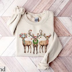reindeer christmas sweatshirt, womens christmas shirt, retro christmas shirt, holiday sweaters, christmas gifts, xmas ts