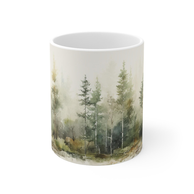 Beautiful Nature Mug Nature Inspired Gifts Coffee Mug Scenic Outdoor Tea Mug Pine Trees Coffee Cup Watercolor Forest Tea Cup Nature Cup 3.jpg