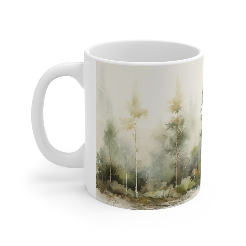Beautiful Nature Mug Nature Inspired Gifts Coffee Mug Scenic Outdoor Tea Mug Pine Trees Coffee Cup Watercolor Forest Tea Cup Nature Cup 4.jpg