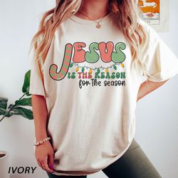 retro christmas christian shirt, retro chritmas tee, holiday apparel, holiday apparel, iprintasty christmas, comfort col