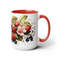 Beautiful Strawberry Mug Strawberry Ceramic Design 15oz Fruit Themed Coffee Mug Strawberry Garden Tea Mug Fruit Drinkware Garden Lover Gift 4.jpg