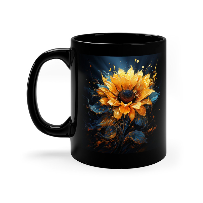 Black Sunflower Mug 11oz Black Sunflower Coffee Mug Masterpiece Watercolor Sunflower Cup 2.jpg