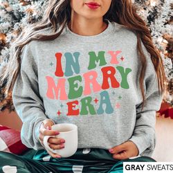 retro christmas sweatshirt, women christmas shirt funny, merry and bright christmas gifts for women, holiday sweater plu