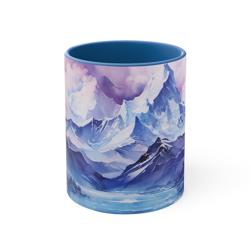 Blue Mountain Mug Mountain Landscape Coffee Cup Scenic Mountain Tea Mug Nature Lovers Blue Mug Blue Mountain Art Cup Mountain Gift idea 2.jpg