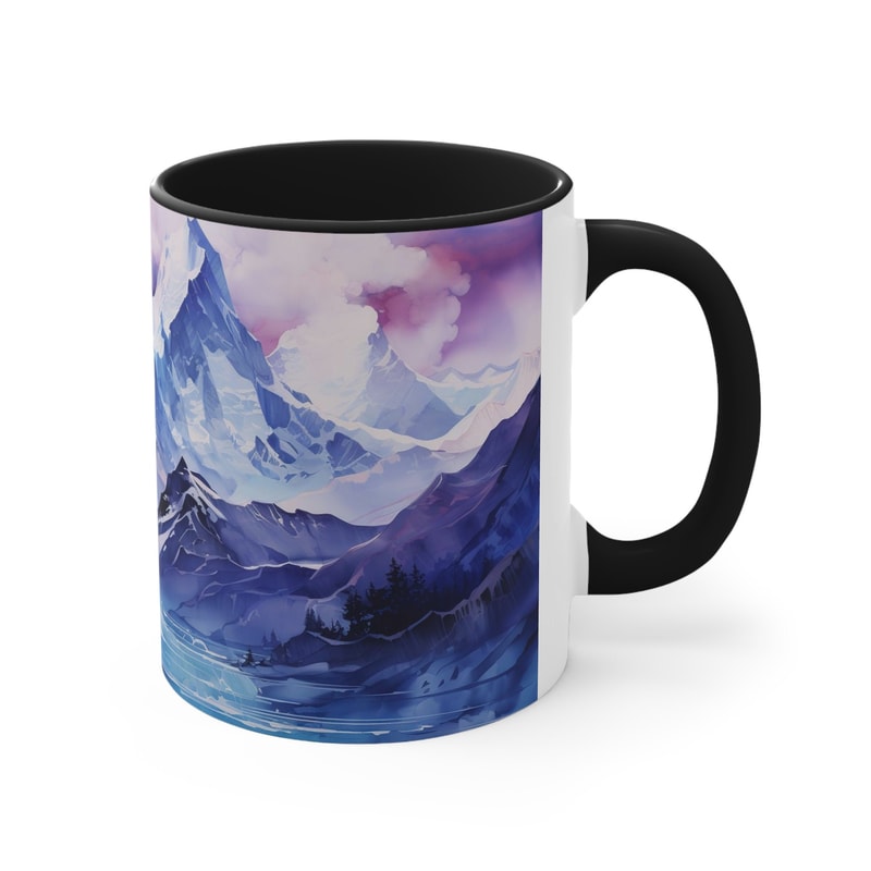 Blue Mountain Mug Mountain Landscape Coffee Cup Scenic Mountain Tea Mug Nature Lovers Blue Mug Blue Mountain Art Cup Mountain Gift idea 8.jpg