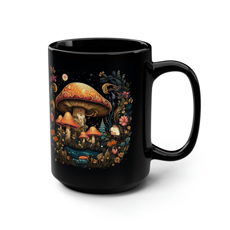 Boho Mushroom Mug Large Mushroom Cottagecore Mug Mushroom Lover Coffee Cup Botanical Mushroom Gift 15oz Mushroom Tea Mug Gift 1.jpg