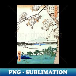 Japanese landscape art Sumida River Japanese art - Decorative Sublimation PNG File - Add a Festive Touch to Every Day