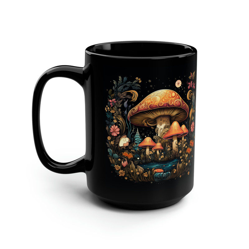Boho Mushroom Mug Large Mushroom Cottagecore Mug Mushroom Lover Coffee Cup Botanical Mushroom Gift 15oz Mushroom Tea Mug Gift 2.jpg
