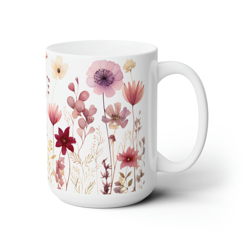 Boho Wildflowers Mug Cottagecore Coffee Mug Pressed Flowers Tea Mug Pastel Floral Nature Tea Cup Botanical Decor Flower Garden Lover Gift 1.jpg