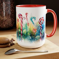 candy cane mug holiday coffee mug holiday treats coffee cup seasonal themed tea
