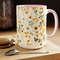 Botanical Wildflower Daisy Coffee Mug, Feminine Laced Cottagecore Daisies Mug, Elegant 15oz Large Garden Tea Mug, Yellow And Orange Cup 9.jpg