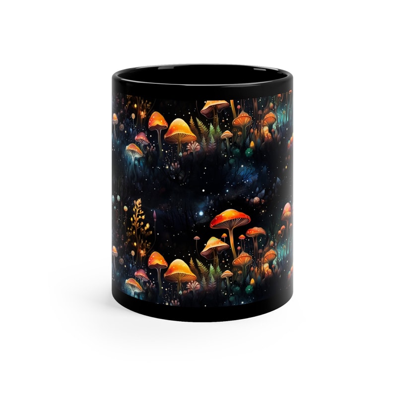 Celestial Mushroom Mug Starry Night Mushroom Mug Floral Moon Coffee Mug Mystical Mushroom Cup Mushroom And Space Mug Botanical Cup 1.jpg