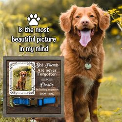 Dog Collar, Dog Loss Gift, Dog Memorial Collar Frame, Pet Loss Gifts, Personalized Pet Memorial Canvas