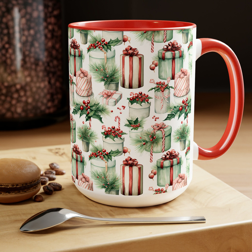 Christmas Holiday Mug Festive Holiday Tea Cup Holiday Cheer Coffee Mug Merry And Bright Coffee Cup Christmas Drinkware Joyful Seasonal Cup 1.jpg