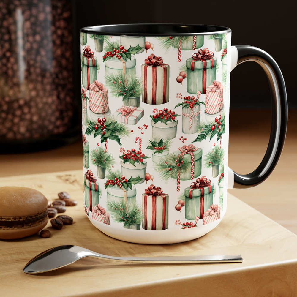 Christmas Holiday Mug Festive Holiday Tea Cup Holiday Cheer Coffee Mug Merry And Bright Coffee Cup Christmas Drinkware Joyful Seasonal Cup 4.jpg