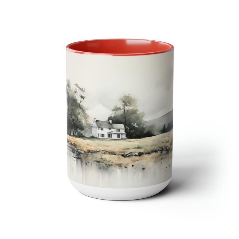 Country Scenery Tea Cup Vintage Landscape Coffee Mug Rustic Countryside Ceramic Mug Retro Countryside Coffee Cup Rural Landscape Tea Mug 2.jpg