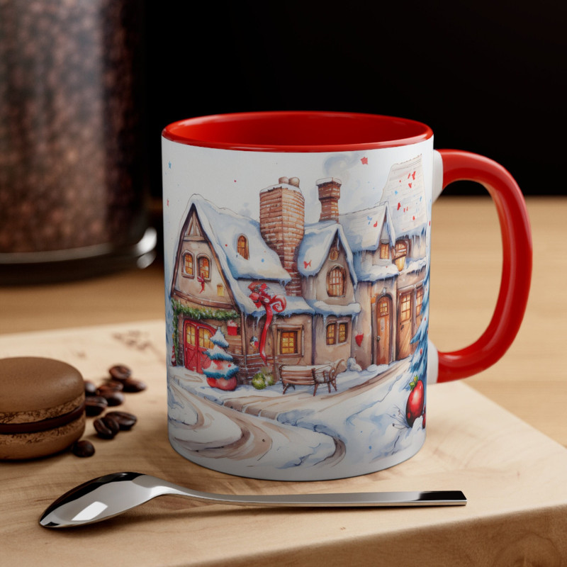 Cute Christmas House Mug Christmas Village Coffee Cup Adorable Holiday Home Mug Festive Town Scene Coffee Mug Cozy Winter Xmas Village Cup 1.jpg