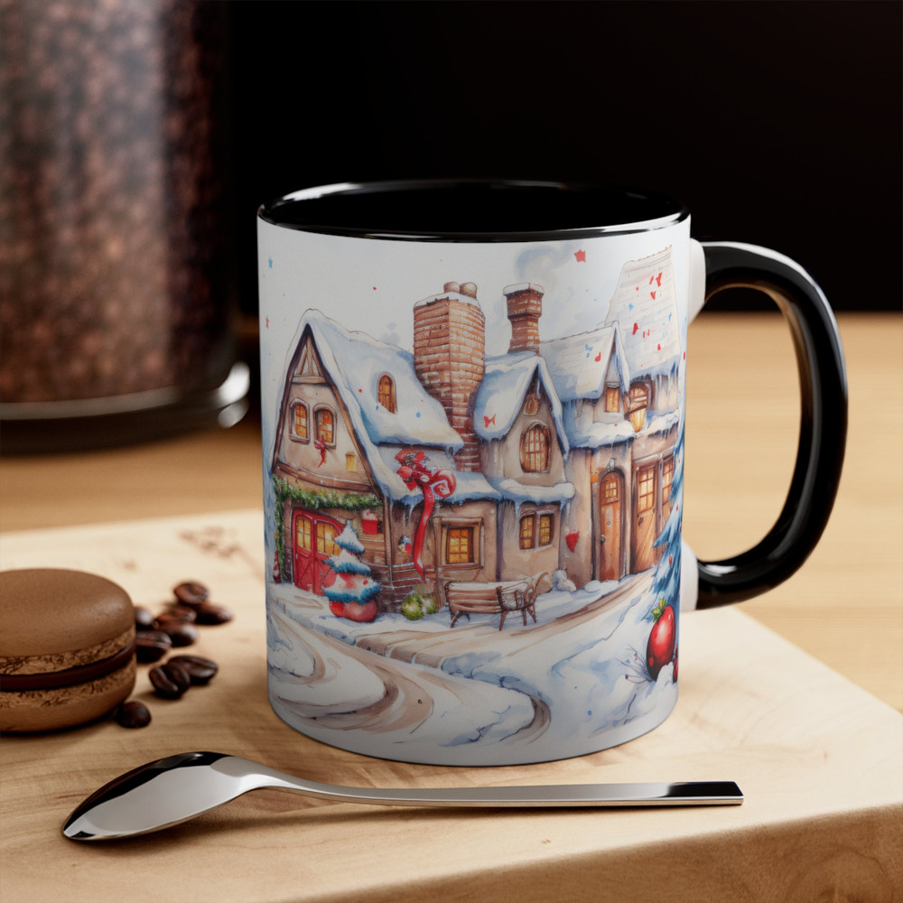 Cute Christmas House Mug Christmas Village Coffee Cup Adorable Holiday Home Mug Festive Town Scene Coffee Mug Cozy Winter Xmas Village Cup 5.jpg
