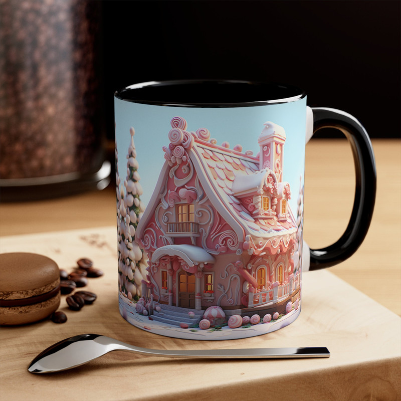 Cute Gingerbread House Mug Festive Holiday Coffee Mug Cute Christmas Tea Mug Holiday Decor Tea Coffee Cup Seasonal Holiday Gifts 11oz Mug 3.jpg