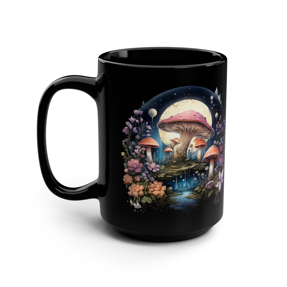 Cute Mushroom Moon Mug Mystical Moon Floral Cup Kawaii Magical Mushroom Coffee Cup Kawaii Enchanted Forest Cup Moon Aesthetic Cottagecore 2.jpg