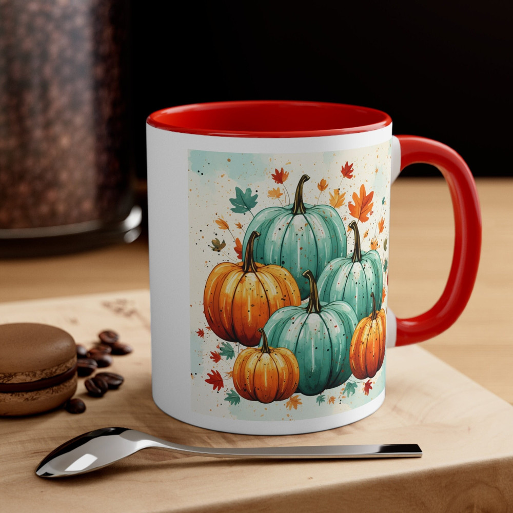 Cute Pumpkin Cup Adorable Fall Vibes Cup Pretty Fall Season Mug Blue Pumpkin Decor Cute Fall Theme Ceramic Mug Cozy Fall Fall Pumpkin Cup 1.jpg