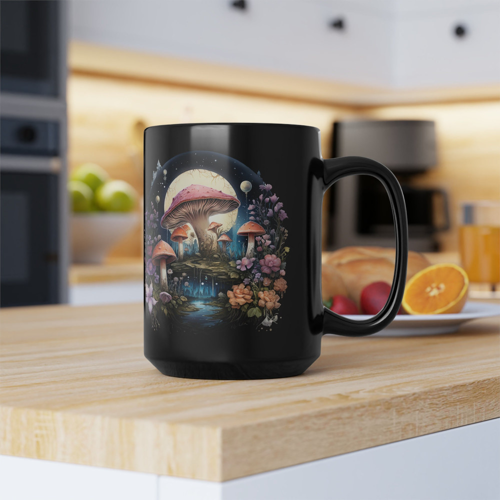 Cute Mushroom Moon Mug Mystical Moon Floral Cup Kawaii Magical Mushroom Coffee Cup Kawaii Enchanted Forest Cup Moon Aesthetic Cottagecore 3.jpg