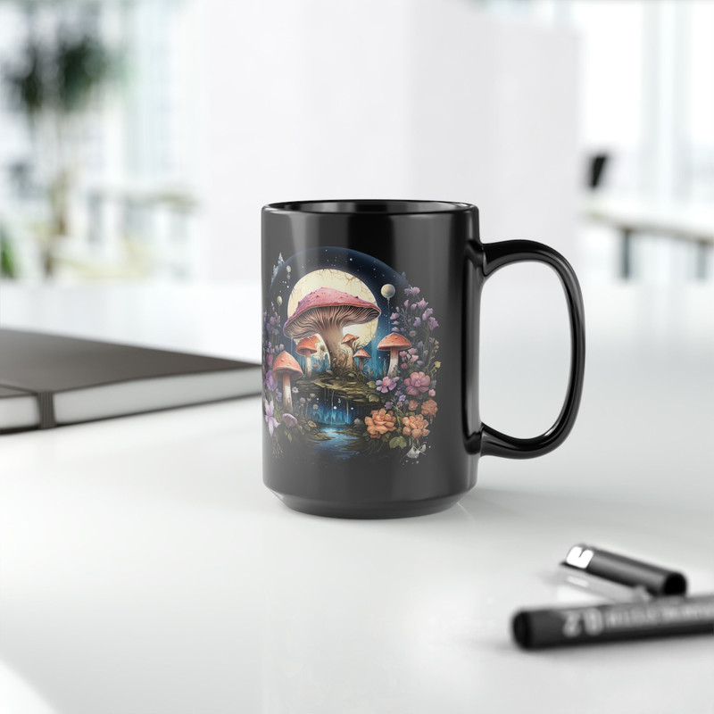 Cute Mushroom Moon Mug Mystical Moon Floral Cup Kawaii Magical Mushroom Coffee Cup Kawaii Enchanted Forest Cup Moon Aesthetic Cottagecore 5.jpg