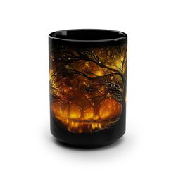 enchanted glowing forest mug 15 black ceramic magical forest coffee mug mystica