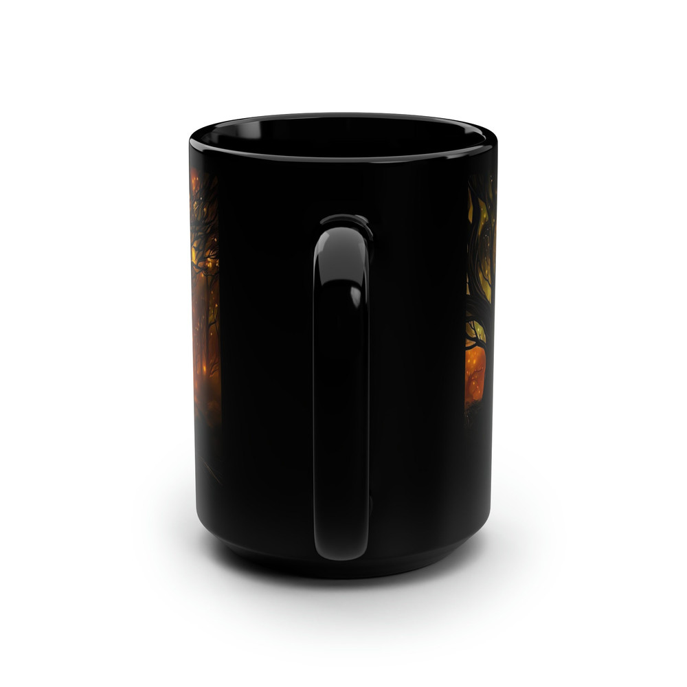 Enchanted Glowing Forest Mug 15 Black Ceramic Magical Forest Coffee Mug Mystical Aesthetic Tea Mug Fairy Tale Land Coffee Cup Magical Cup 3.jpg