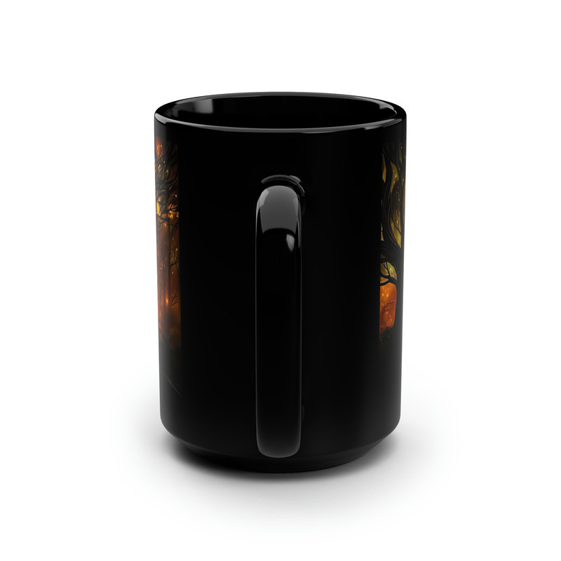 Enchanted Glowing Forest Mug 15 Black Ceramic Magical Forest Coffee Mug Mystical Aesthetic Tea Mug Fairy Tale Land Coffee Cup Magical Cup 3.jpg