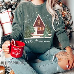 snow sweatee,snow sweatshirt, christmas sweatshirt, christmas designsweater, holiday apparel, iprintasty christmas comfo