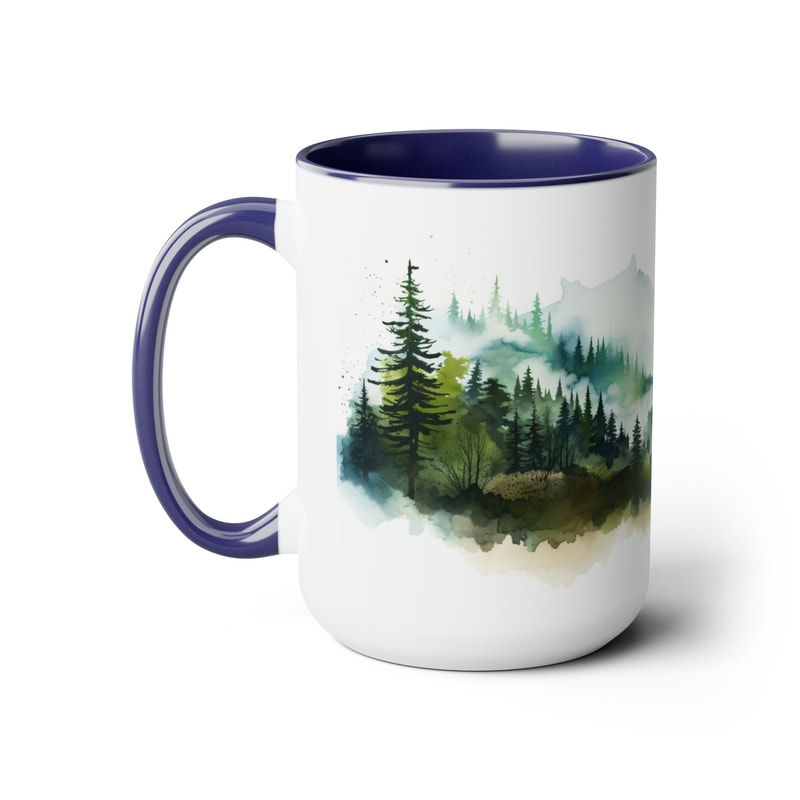 Evergreen Forest Mug Nature Landscape Coffee Mug Pine Trees Tea Mug Wilderness Retreat Drinkware Nordic Forest Coffee Cup Outdoor Adventure 6.jpg