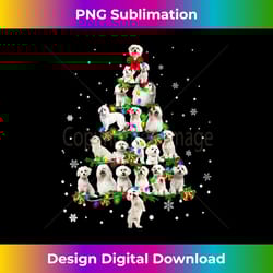 cute maltese dog christmas tree gift decor xmas tree - urban sublimation png design - enhance your art with a dash of spice