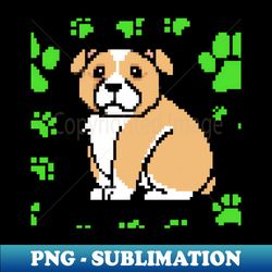 cute pixel art dog green - PNG Transparent Sublimation File - Enhance Your Apparel with Stunning Detail